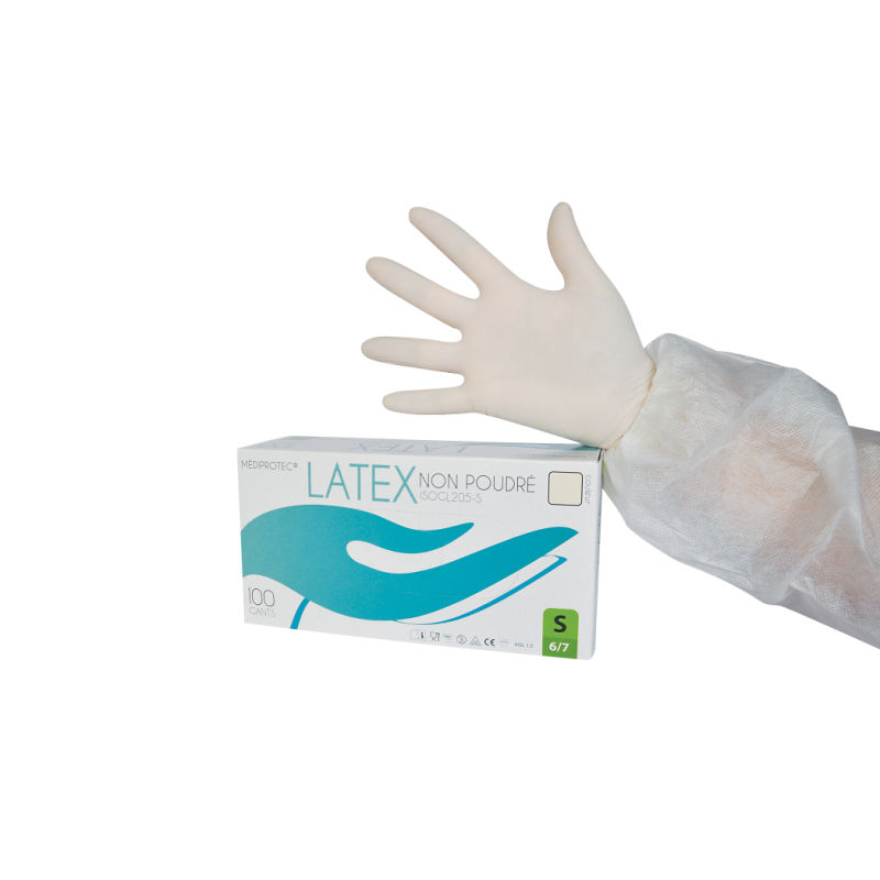 Gant latex non poudré - Blanc - Taille M