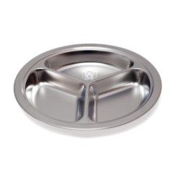 Assiette 3 compartiments ø 24x3 cm - Inox