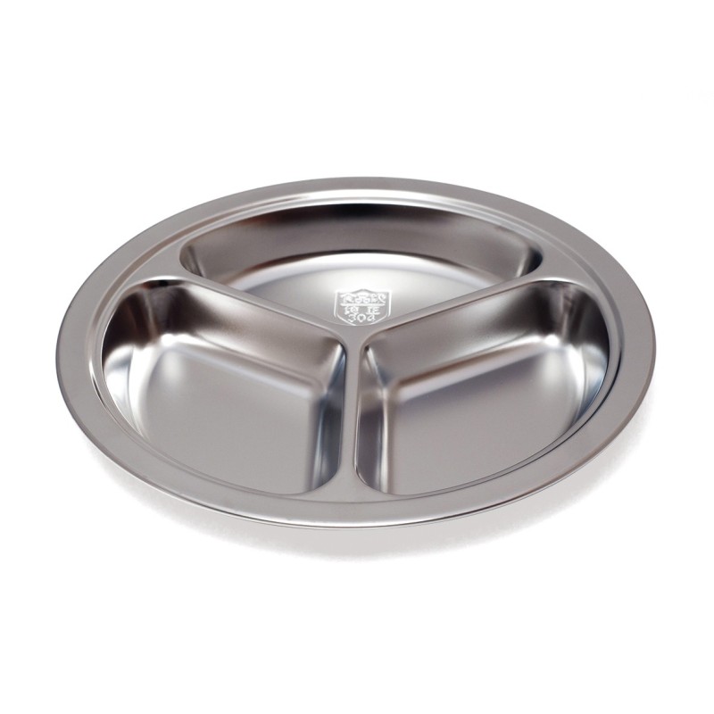 Assiette 3 compartiments ø 24x3 cm - Inox