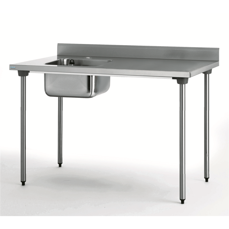 Table adossée - Bac gauche 1200x700x900mm