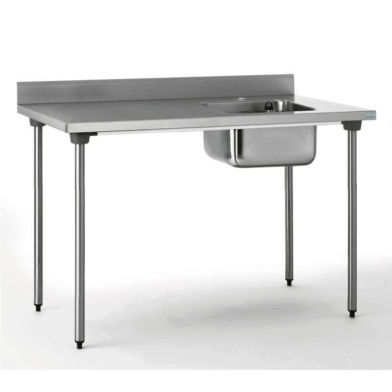 Table adossée - Bac droite 1200x700x900mm