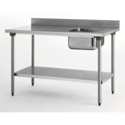 Table inox Tournus 1400x700 bac droit 400x400 - H900