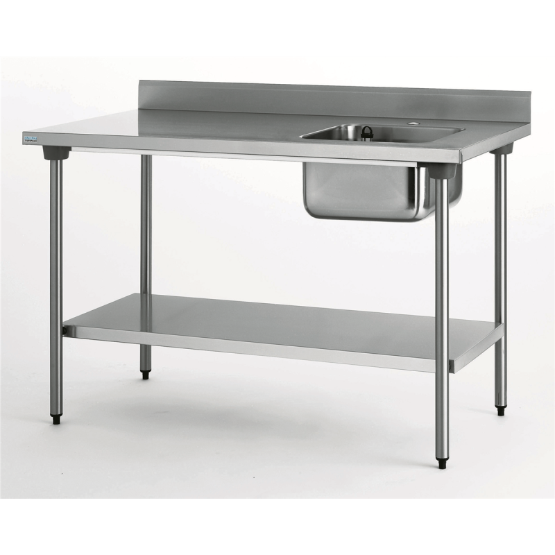 Table adossée - Bac droite 1400x700x900mm