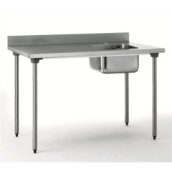 Table adossée - Bac droite 1600x700x900mm