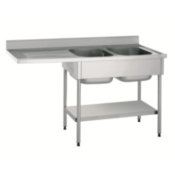 Plonge - 2 bacs 400x500 mm - Avec étagère
