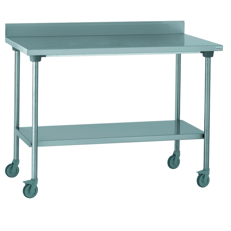 Table adossée + étagères+roulettes 2000x700x900mm