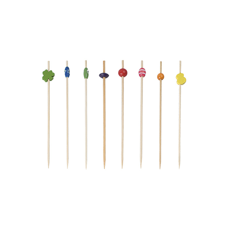 Piques décorés bambou 12 cm – Paquet de 100 pour boucher et cuisinier
