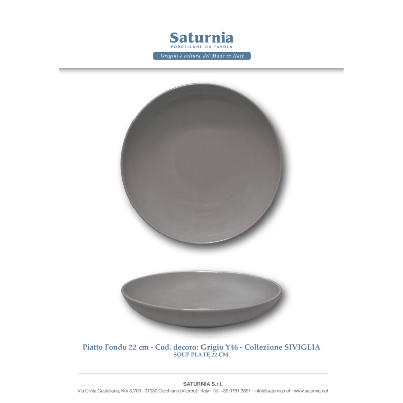 Assiette calotte - Porcelaine ø22cm -Séville couleur