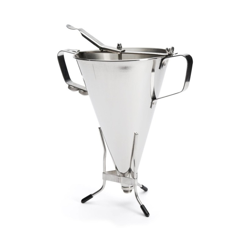 Entonnoir à piston 3,3 L ø - Tout inox + 2 douilles