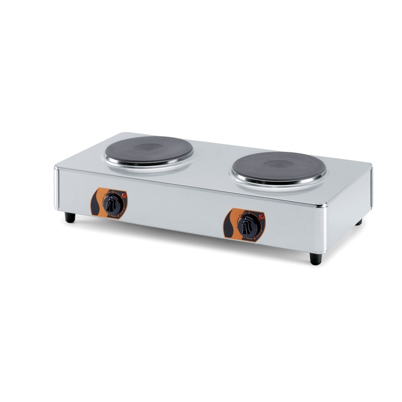 Réchaud 2 plaques - 745x395x175 mm - Inox