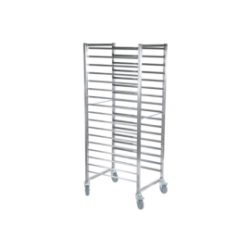 Échelle inox 17 niveaux bacs rectangulaires 10 L - sur roues