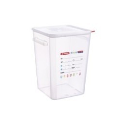 Bac carré 22 L PP transparent avec poignées - empilable - 11857