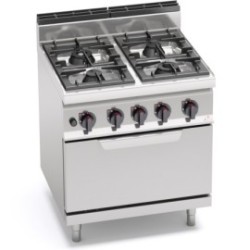 Berto’s MACROS 700 – Fourneau gaz 4 feux sur four inox pro