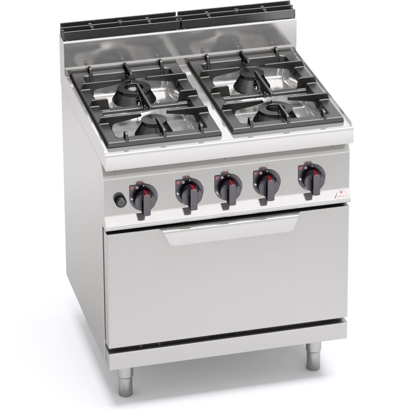 Fourneau 4 feux sur four - Gaz 800x700x900mm