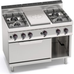 Berto’s MACROS 700 – Fourneau gaz 4 feux + plaque sur four 35,8 kW