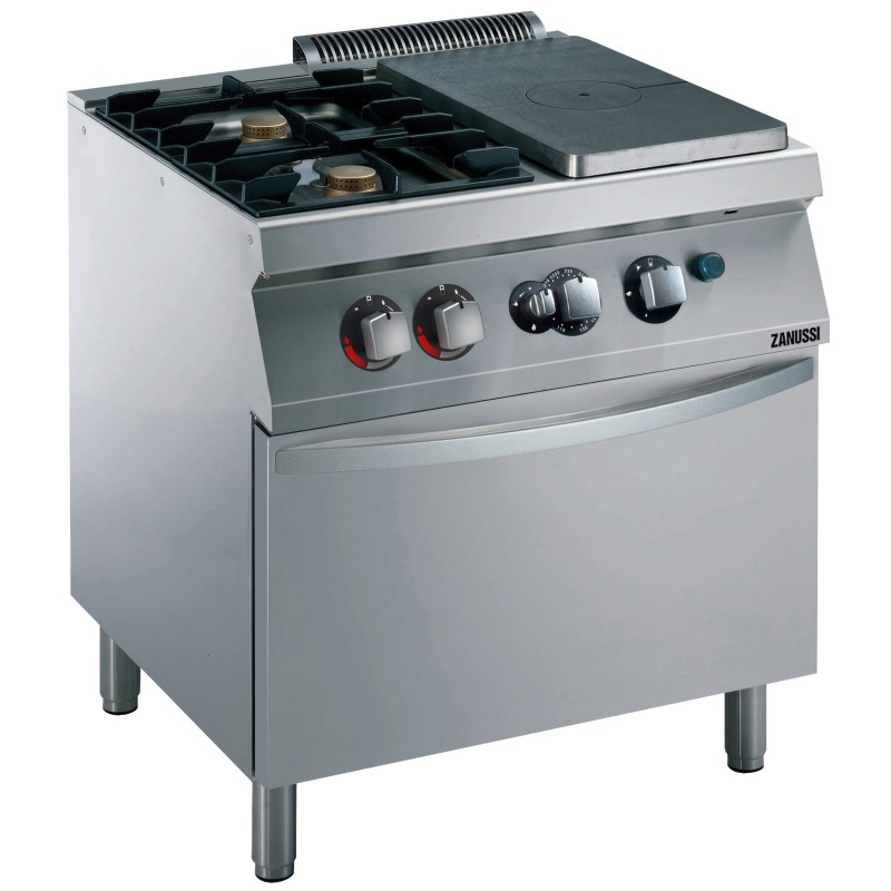 Fourneau 2 feux vifs 1/2 PCF four gaz 800x700x850mm