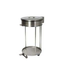 Porte sacs 110 L + pédale - ø 475x850 mm - Inox