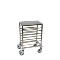 Chariot échelle GN 2/1 inox 7 niveaux + plan de travail