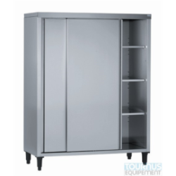 Armoire inox 1000x600x1800 portes coulissantes 3 étagères