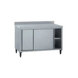 Meuble inox 1200x700 sur roulettes portes coulissantes - Tournus