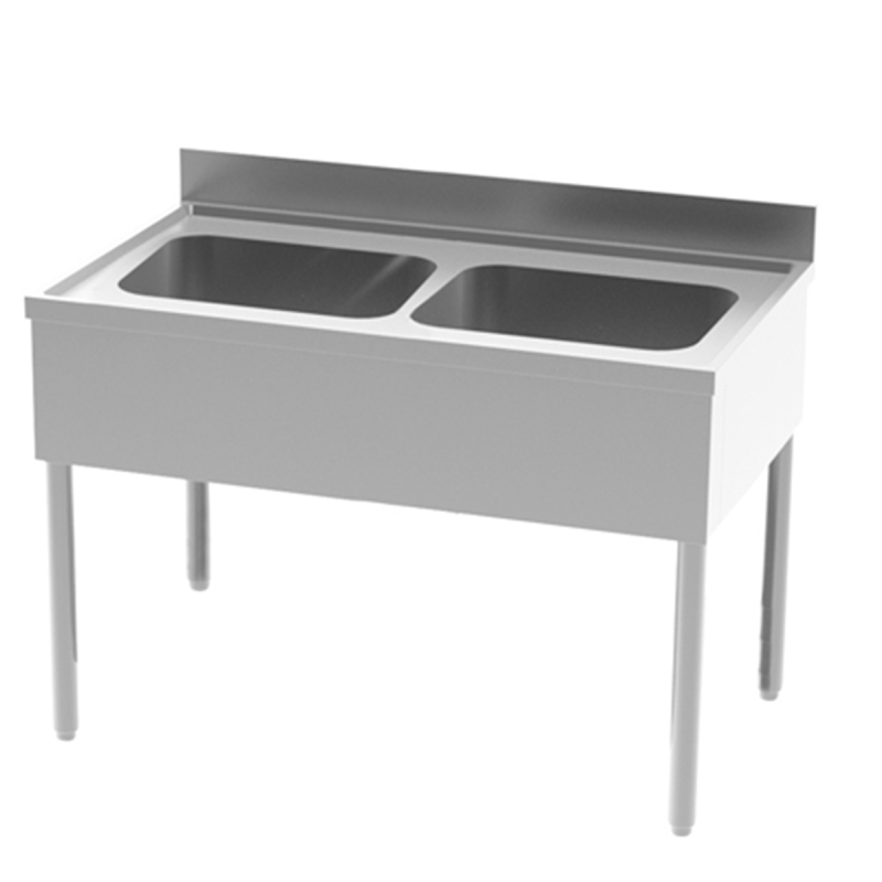 Plonge 2 bacs sans étagère - 1200x700x850/900mm