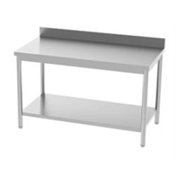 Table inox INOX E INOX 1000x700 étagère - adossée pro