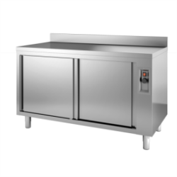 Meuble chauffant adossé inox 1200x700 portes coulissantes