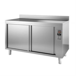 Meuble chauffant adossé inox 1600x700 portes coulissantes