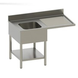 Plonge + étagère -Bac (gauche) 1200x700x850/900mm