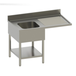 Plonge + étagère -Bac (gauche) 1400x700x850/900mm