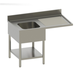 Plonge + étagère -2 bacs (gauche) 1600x700x850/900mm