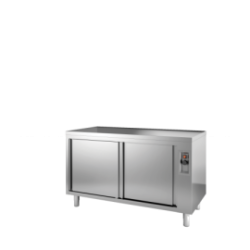 Meuble bas chauffant 1200x700 inox portes coulissantes 2 kW