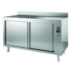 Meuble chauffant inox 1400x700 portes coulissantes 2 kW