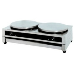 Crêpière électrique double inox - 2 plaques 400mm 6kW