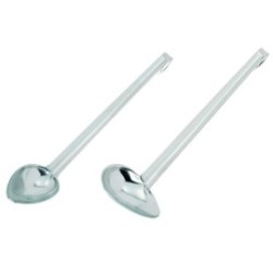 Cuillère à arroser - droitier - Bec de côté - Inox