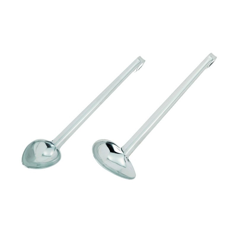 Cuillère à arroser - droitier - Bec de côté - Inox