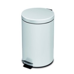 Poubelle 12 L - Acier blanc