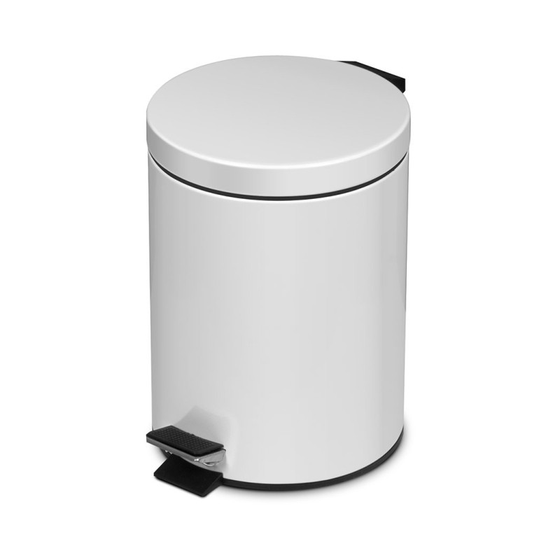 Poubelle 5 L - Acier blanc