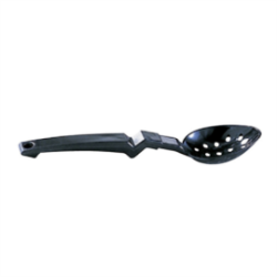 Cuillère service copolyester noire perforée - 32 cm