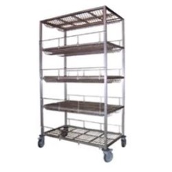 Chariot séchage inox 60 bacs GN1/1 - 4 niveaux 1800 mm