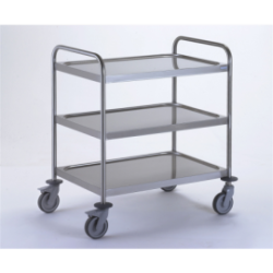 Chariot inox 3 plateaux 800x530 - 895x625x960 mm - 50 kg/plateau