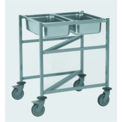 Cuvier mobile inox GN 2/1 ou 2x GN1/1 - 740x625x850