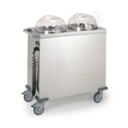 Chariot chauffant assiettes 2 piles 60 - niveau constant 0-90°C