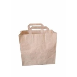 Sac cabas poignées plates - Kraft brun 32x22x24 cm