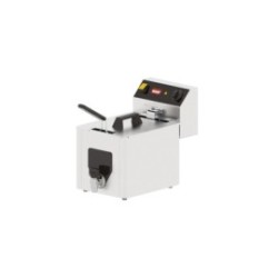 Friteuse à poser 8 L inox – 3,5 kW, robinet, 265×475×375