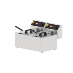 Friteuse double 5+5 L inox – 6 kW (525×430×335)