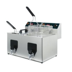 Friteuse pro Fiamma 8+8 L – 7 kW, 230 V, avec robinet