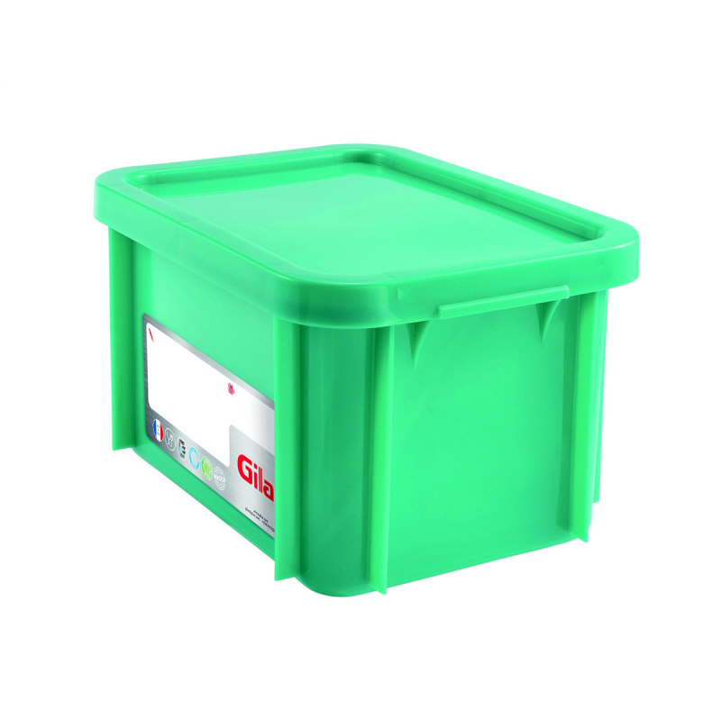 Bac alimentaire 15L + couvercle -Vert 400x300x235mm