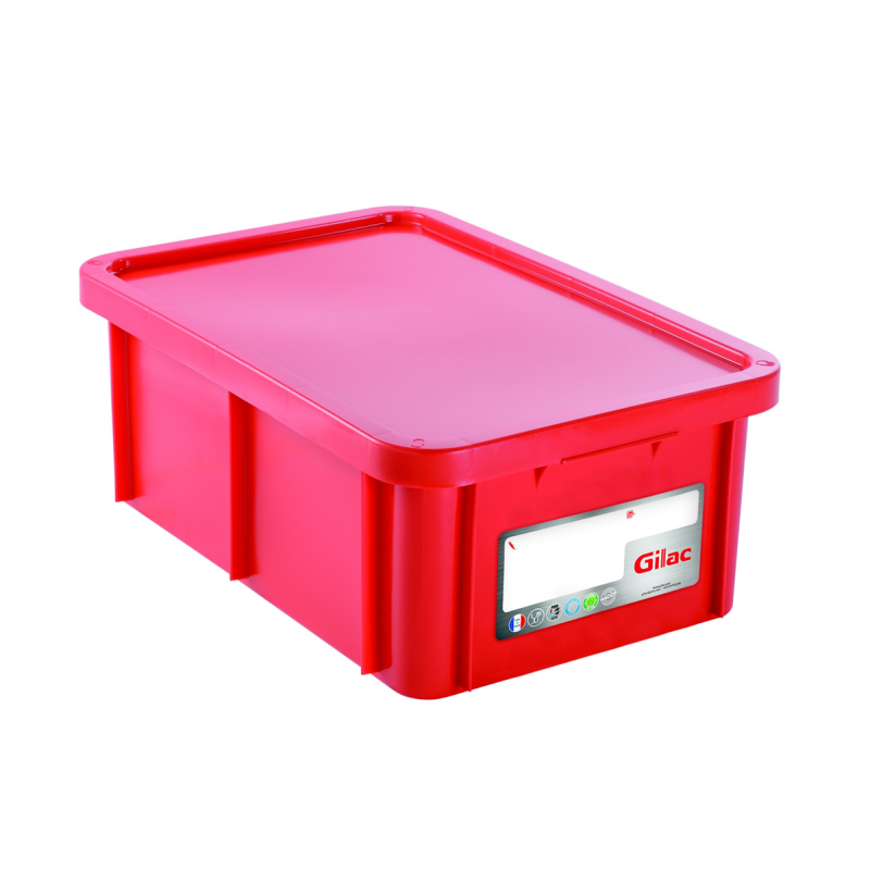 Bac alimentaire 35L+ couvercle -Rouge 600x400x230mm