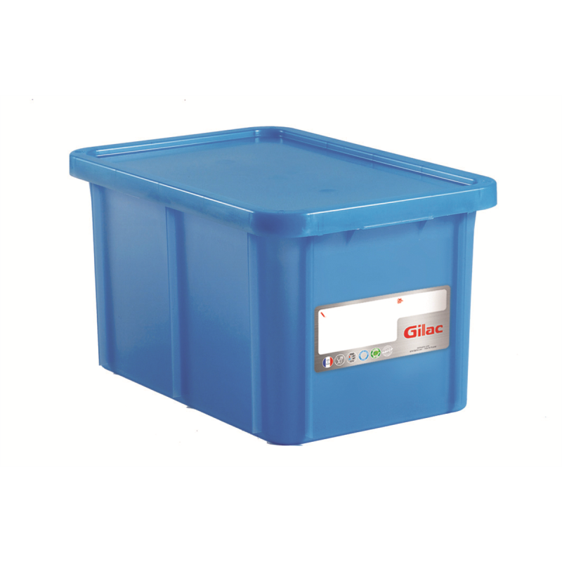 Bac alimentaire 55L + couvercle -Bleu 600x400x356mm